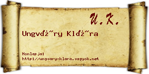 Ungváry Klára névjegykártya