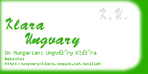 klara ungvary business card